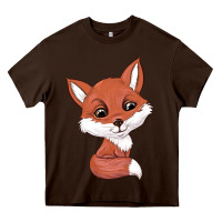 Chocolate Brown fox Heavy Core Tee - texasbilliewilder