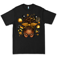 Black new year's eve afro messy bun Premium Tee - texasbilliewilder
