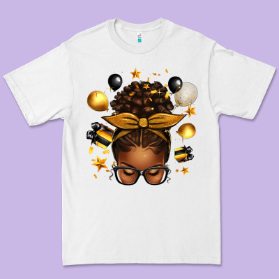 New Year's Eve Afro Messy Bun Premium Tee Designed By Texasbilliewilder