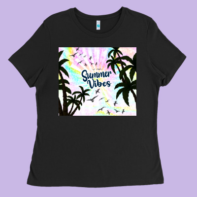 Summer Vibes With Birds Ladies Tee Designed By Tumblerdesignbyshophia
