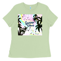 Matcha summer vibes with birds Ladies Tee - TumblerDesignByShophia