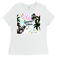 White summer vibes with birds Ladies Tee - TumblerDesignByShophia