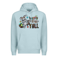 Blue Mist Happy Easter Y'all Premium Hoodie - CowhideDigitalArt