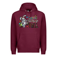 Burgundy Happy Easter Y'all Premium Hoodie - CowhideDigitalArt