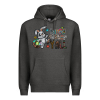 Charcoal Heather Happy Easter Y'all Premium Hoodie - CowhideDigitalArt