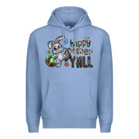 Colony Blue Happy Easter Y'all Premium Hoodie - CowhideDigitalArt