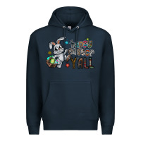 Navy Happy Easter Y'all Premium Hoodie - CowhideDigitalArt