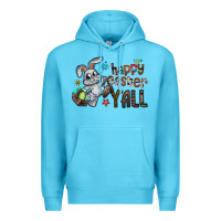 Ocean Blue Happy Easter Y'all Premium Hoodie - CowhideDigitalArt