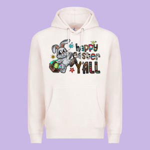 Happy Easter Y'all Premium Hoodie Designed By Cowhidedigitalart