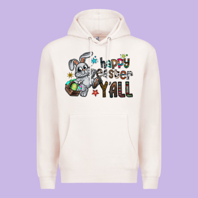 Happy Easter Y'all Premium Hoodie Designed By Cowhidedigitalart