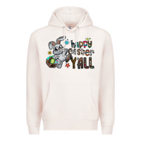 Pale Pink Happy Easter Y'all Premium Hoodie - CowhideDigitalArt