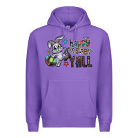 Purple Happy Easter Y'all Premium Hoodie - CowhideDigitalArt