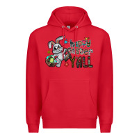 Red Happy Easter Y'all Premium Hoodie - CowhideDigitalArt