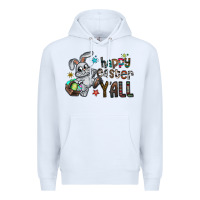 White Happy Easter Y'all Premium Hoodie - CowhideDigitalArt