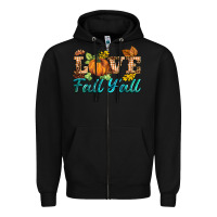 Black love fall y'all Zipper Hoodie - BarkalooDesign