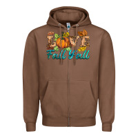 Chestnut love fall y'all Zipper Hoodie - BarkalooDesign