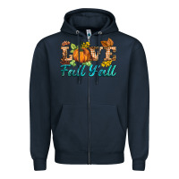 Navy love fall y'all Zipper Hoodie - BarkalooDesign
