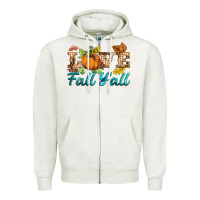 Oatmeal Heather love fall y'all Zipper Hoodie - BarkalooDesign