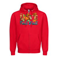 Red love fall y'all Zipper Hoodie - BarkalooDesign