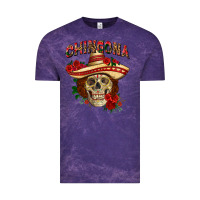 Cloud Purple Chingona with roses Mexico Vintage Tee - HowdyJamesFarm