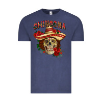 Vintage Denim Chingona with roses Mexico Vintage Tee - HowdyJamesFarm