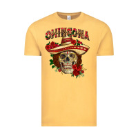 Vintage Mustard Chingona with roses Mexico Vintage Tee - HowdyJamesFarm