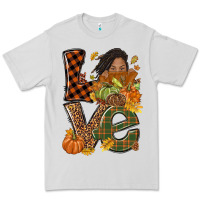 Dove Grey Love Fall with afro woman Premium Tee - NancyCooperArtShop
