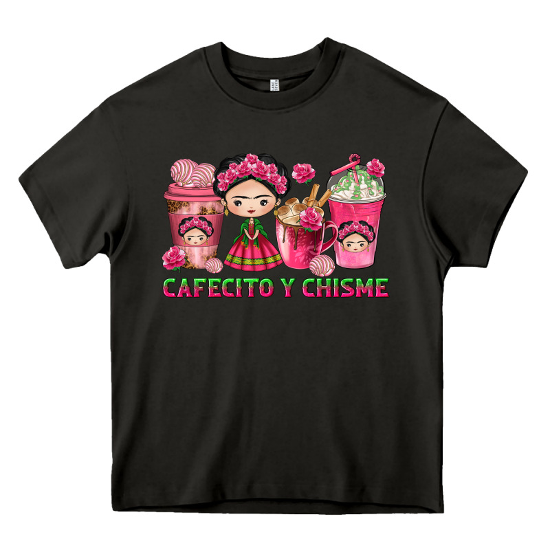 Cafecito Y Chisme With Coffee Cups Heavy Core Tee by texasbilliewilder | Teevron