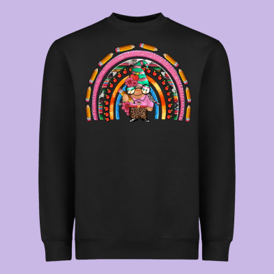 Teacher Gnome Rainbow Heavyweight Sweatshirt Designed By Artiststas