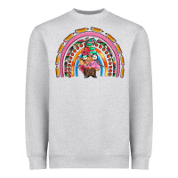 Heather Grey teacher gnome rainbow Heavyweight Sweatshirt - Artiststas