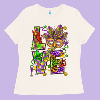 Mardi Gras Love Ladies Tee Designed By Howdyjamesfarm