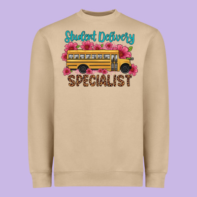 Student Delivery Specialist School Bus Heavyweight Sweatshirt Designed By Artiststas