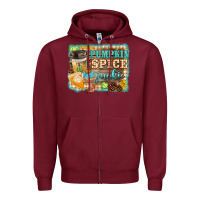 Burgundy pumpkin spice junkie Zipper Hoodie - BarkalooDesign