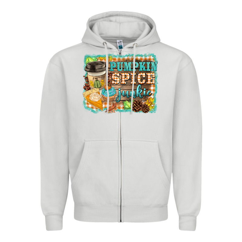 Pumpkin Spice Junkie Zipper Hoodie by BarkalooDesign | Teevron