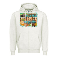 Oatmeal Heather pumpkin spice junkie Zipper Hoodie - BarkalooDesign