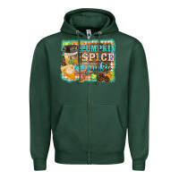 Sports Green pumpkin spice junkie Zipper Hoodie - BarkalooDesign