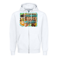 White pumpkin spice junkie Zipper Hoodie - BarkalooDesign