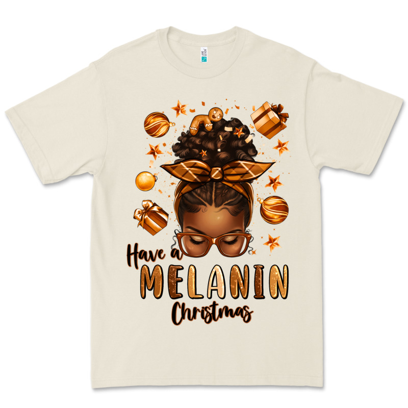 Have A Melanin Christmas Afro Messy Bun Premium Tee by texasbilliewilder | Teevron