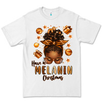 White have a melanin christmas afro messy bun Premium Tee - texasbilliewilder
