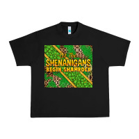 Black Let the shenanigans begin shamrock tumbler Urban Heavy Tee - HowdyJamesFarm