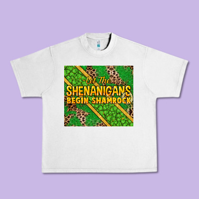Let The Shenanigans Begin Shamrock Tumbler Urban Heavy Tee Designed By Howdyjamesfarm