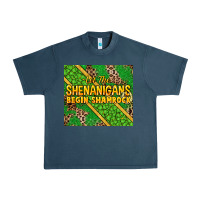 Midnight Navy Let the shenanigans begin shamrock tumbler Urban Heavy Tee - HowdyJamesFarm