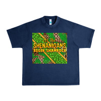 Navy Let the shenanigans begin shamrock tumbler Urban Heavy Tee - HowdyJamesFarm