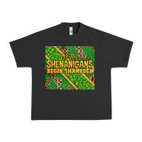 Pigment Black Let the shenanigans begin shamrock tumbler Urban Heavy Tee - HowdyJamesFarm