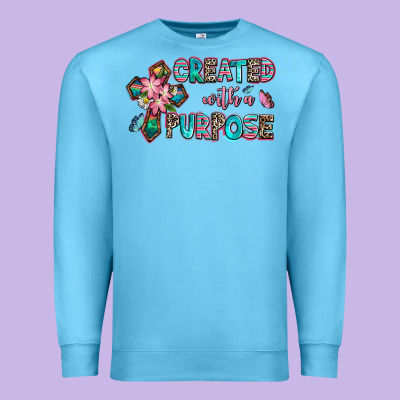 Created With A Purpose Premium Sweatshirt Designed By Adodesignshop