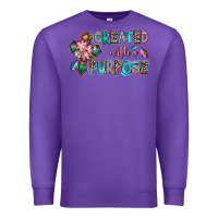 Purple created with a purpose Premium Sweatshirt - AdoDesignShop