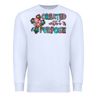 White created with a purpose Premium Sweatshirt - AdoDesignShop