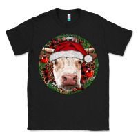 Black Hereford Cow Christmas Classic Tee - RanaPortraitStore