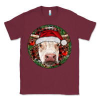 Burgundy Hereford Cow Christmas Classic Tee - RanaPortraitStore