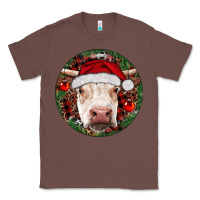 Chestnut Hereford Cow Christmas Classic Tee - RanaPortraitStore
